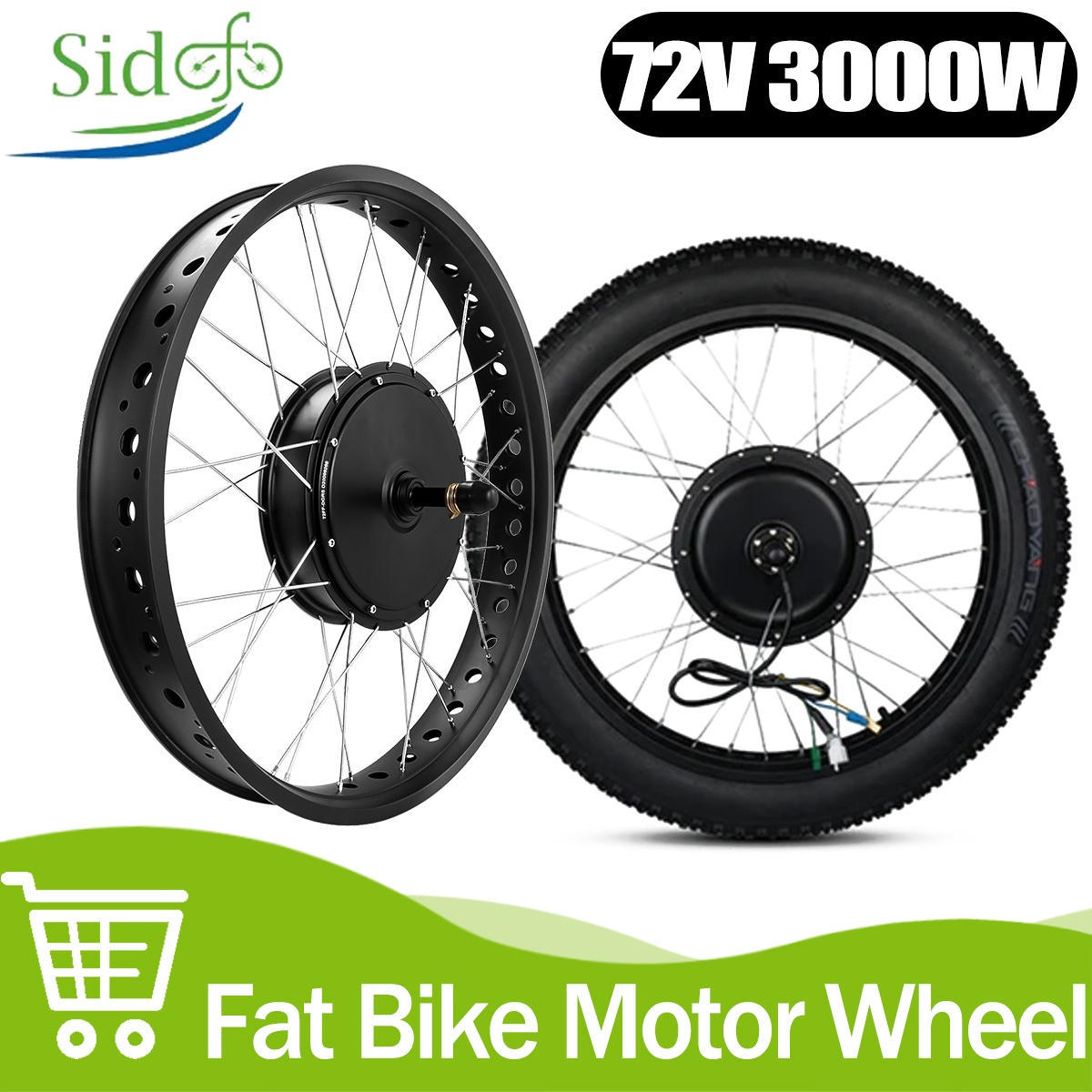 72V 5000W Hub Motor Kit - Motor de cubo sem engrenagem sem