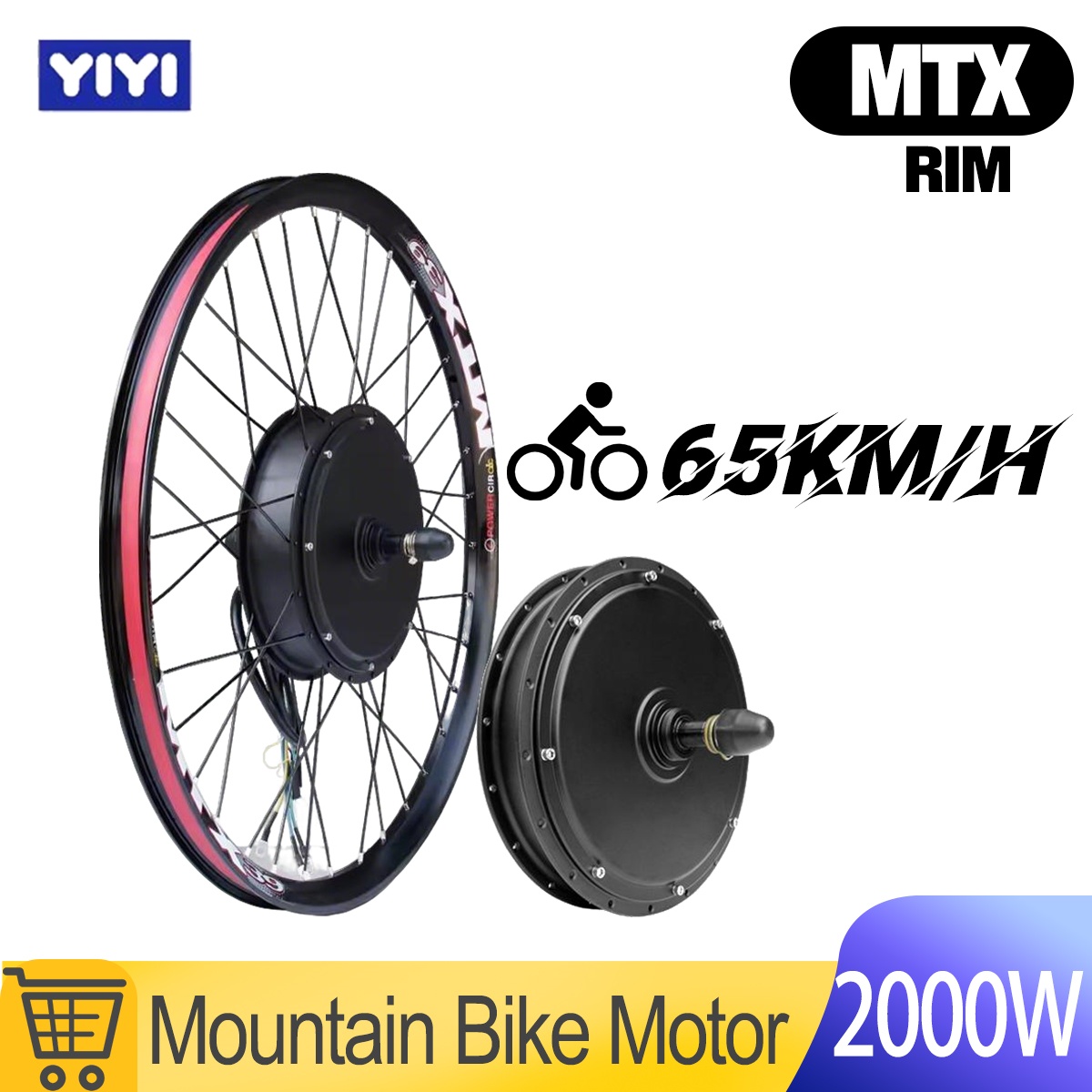 Ebike Conversion Kit 72V 3000W - Motor de Roda MTX 48V/52V 2000W