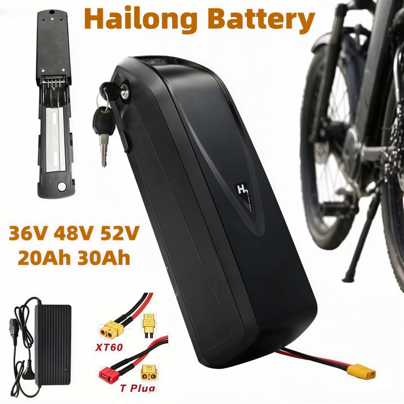 Ebike Battery 48V 20Ah Hailong - Bateria de Ebike Multi-Tamanho Modelo Hailong,