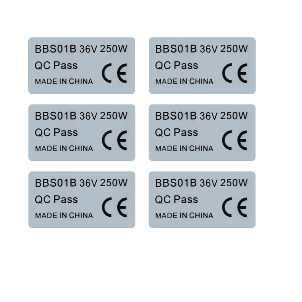 Bafang Bbs02B 48V 750W Mid Drive Kit - 6 Adesivos para Bicicleta Elétrica 36V
