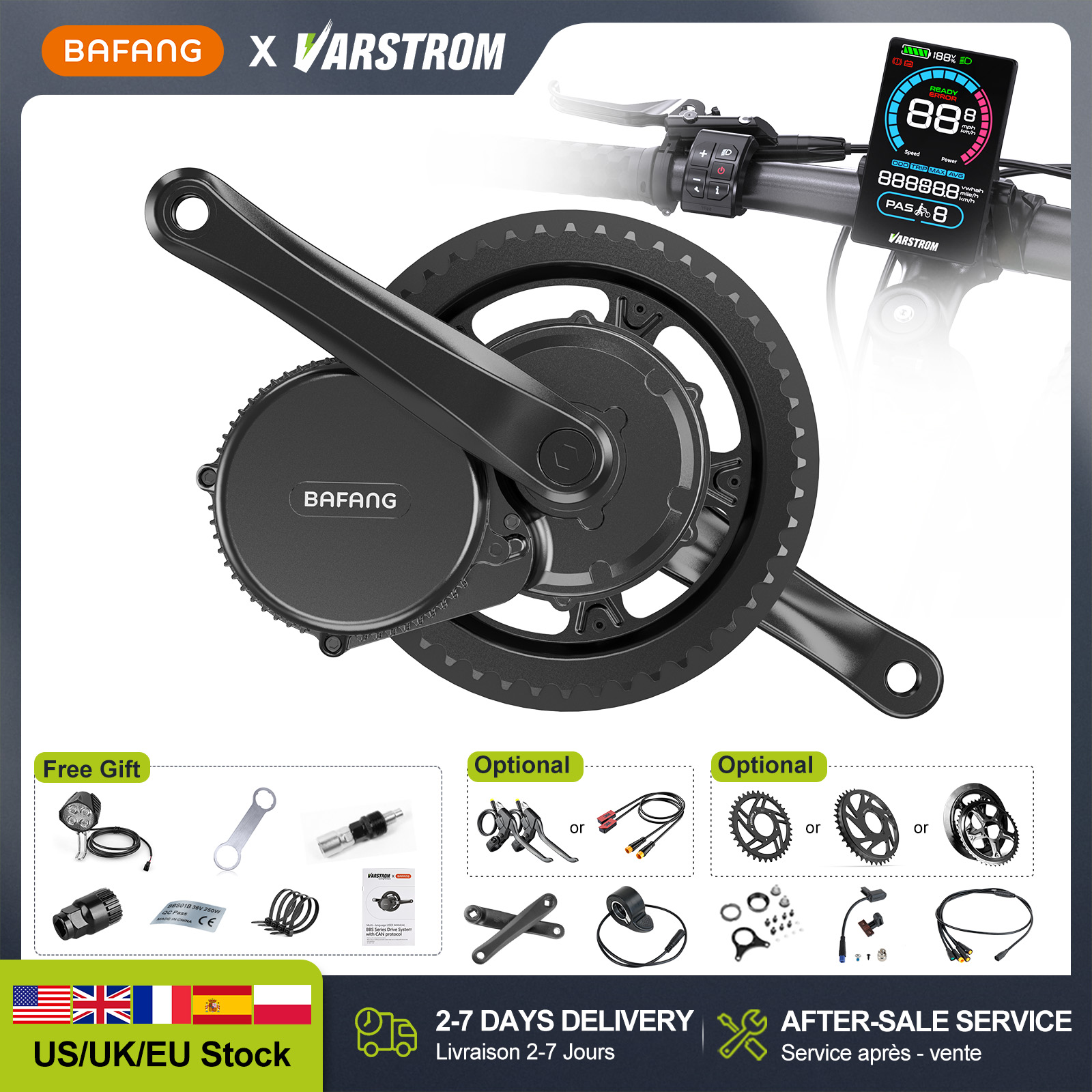 Bafang Bbs02B 48V 750W Mid Drive Kit - [Estoque nos EUA] Novo Kit de