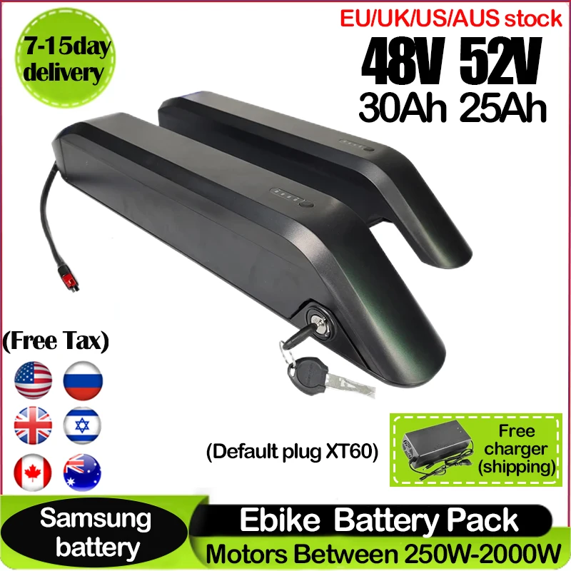 Ebike Battery 48V 20Ah Hailong - Bateria Original 18650 para E-Bike 48V