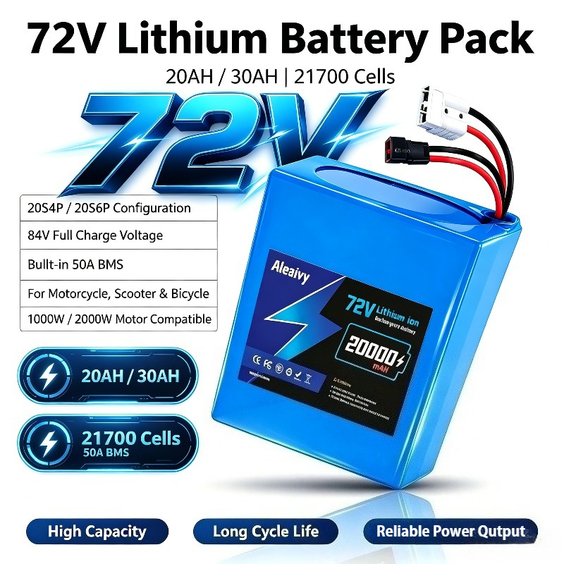 Electric Bicycle Battery 72V 30Ah - Bateria de Lítio 72V 20S4P 20AH