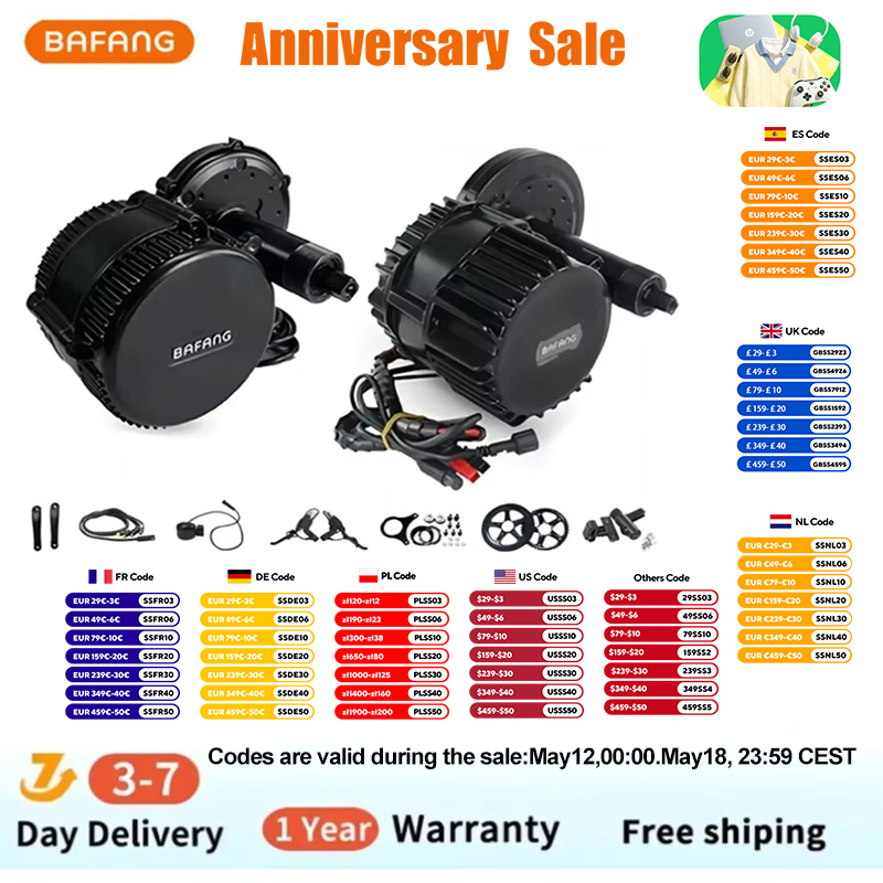 Bafang Bbshd 1000W Conversion Kit - Kit de Conversão para Bicicleta Elétrica