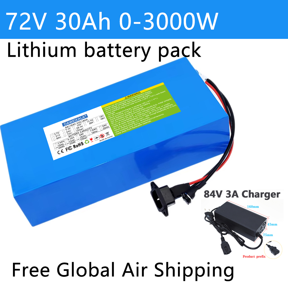 72v 12ah-30ah 18650 bateria 50 - Electric Bicycle Battery 72V 30Ah avaliação e preço