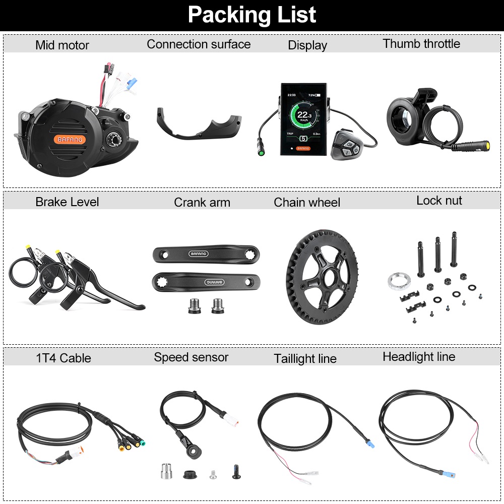 Kit de conversão para biciclet - Mid Drive Motor Kit 52V 1000W avaliação e preço
