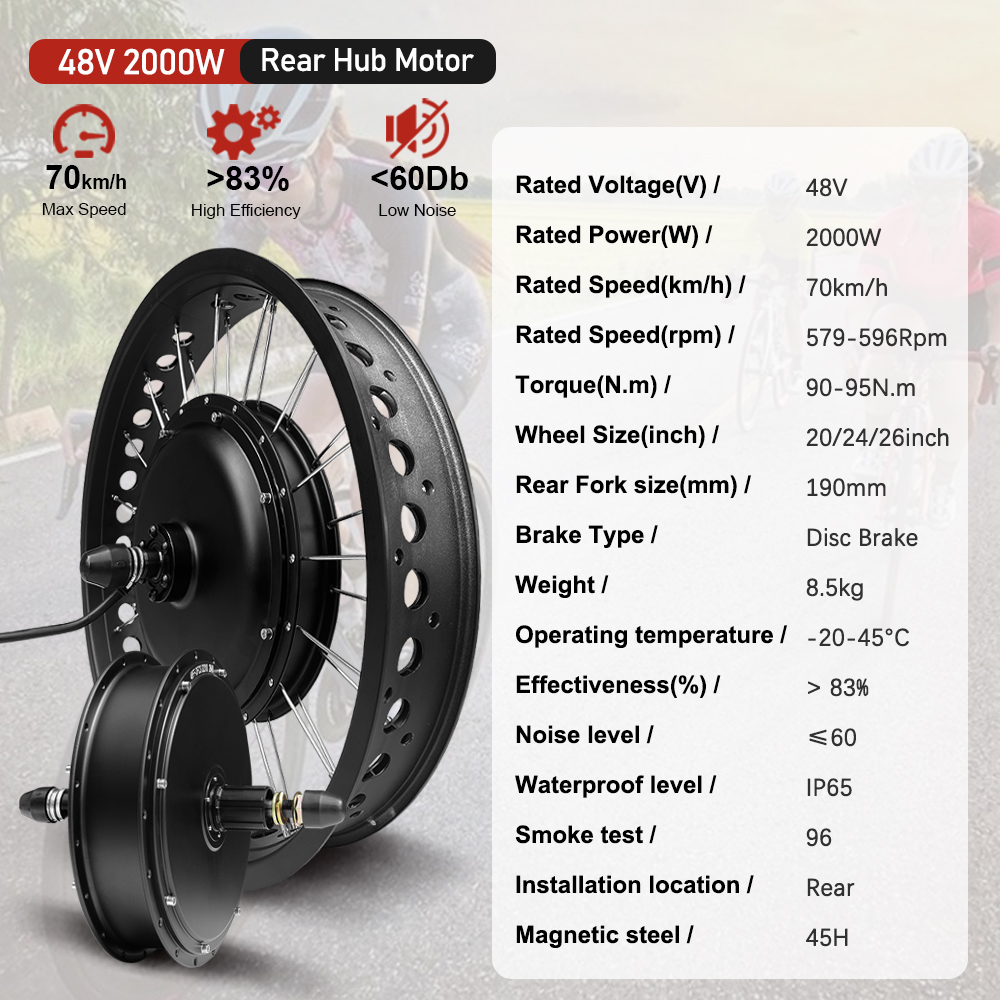 Kit de motor elétrico para bic - 72V 5000W Hub Motor Kit avaliação e preço