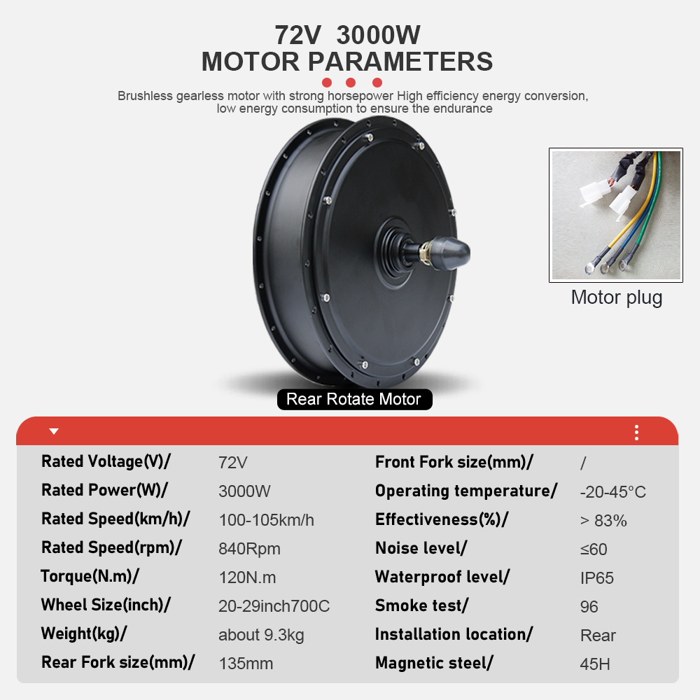Motor de Bicicleta Elétrica 72 - Ebike Conversion Kit 72V 3000W avaliação e preço