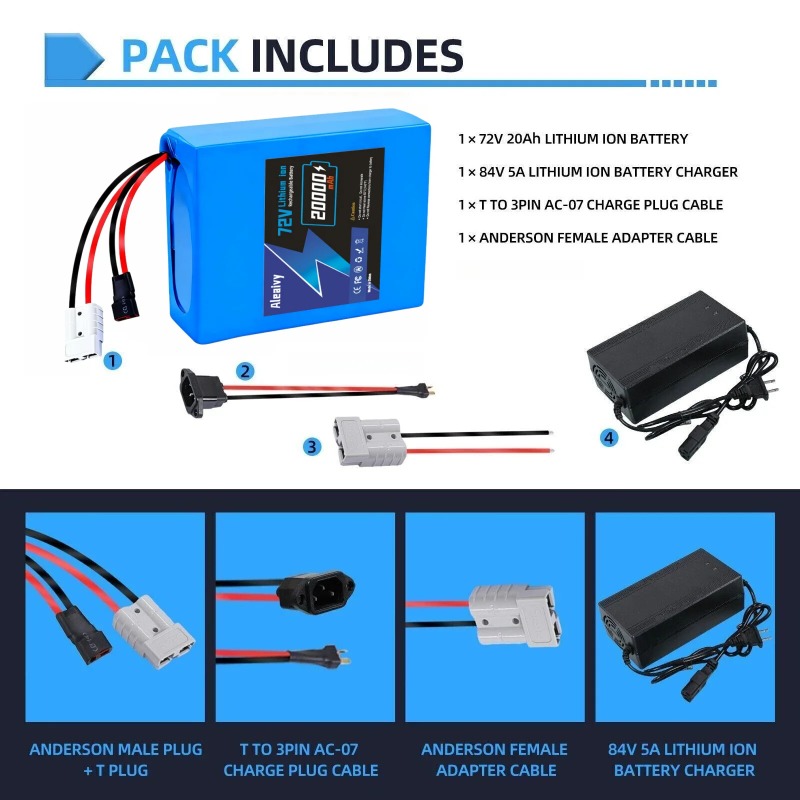 Bateria de Lítio 72V 20S4P 20A - Electric Bicycle Battery 72V 30Ah avaliação e preço