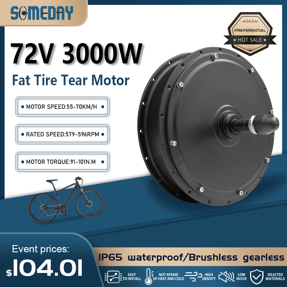 Motor de Cubo Traseiro Sem Esc - Ebike Conversion Kit 72V 3000W avaliação e preço