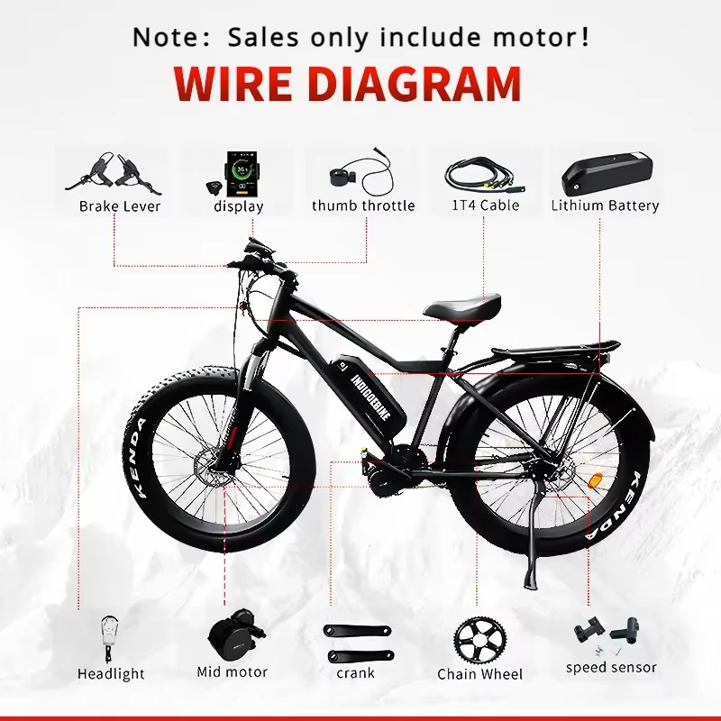 Kit de Conversão para Biciclet - Mid Drive Motor Kit 52V 1000W avaliação e preço